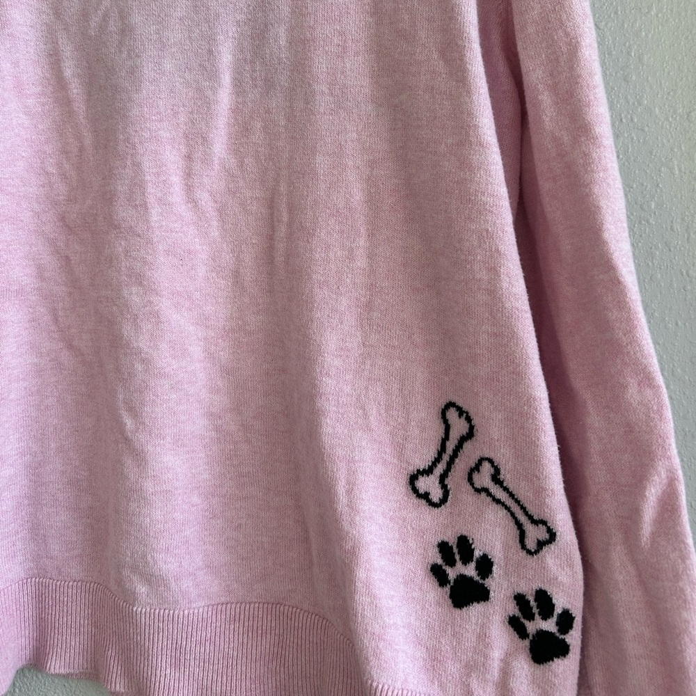 ALASHAN Cotton and Cashmere Pink Hound Dog Sweater - Picture 2 of 2